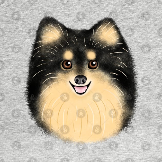 Black and Tan Pomsky by illucalliart